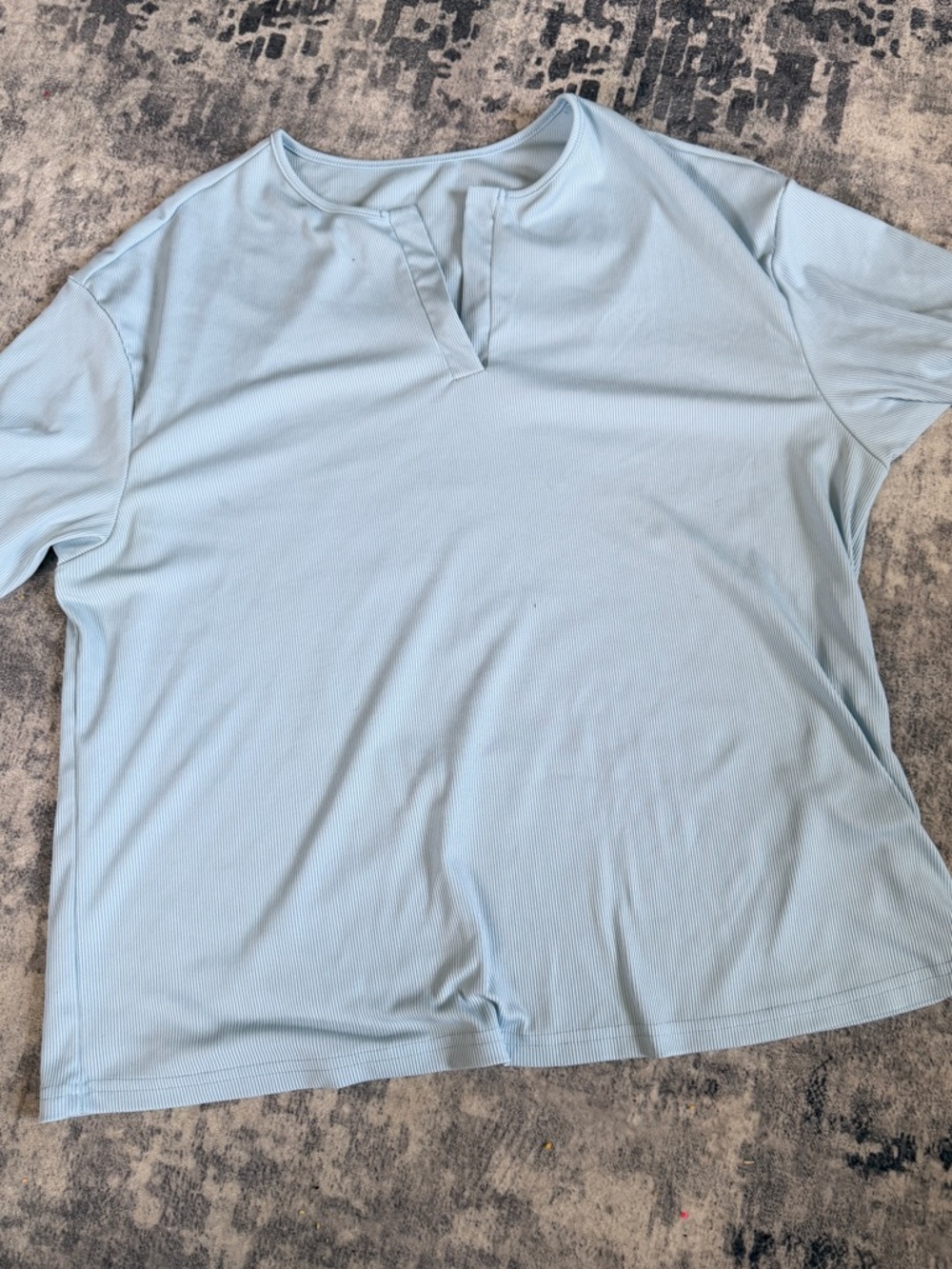 Light Blue Ribbed Two-Piece Lounge Set - Picture 5 of 7